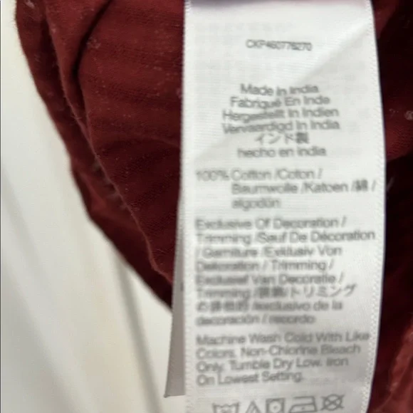 Madewell Burgundy Embroidered Square-Neck Blouse - Picture 6 of 6